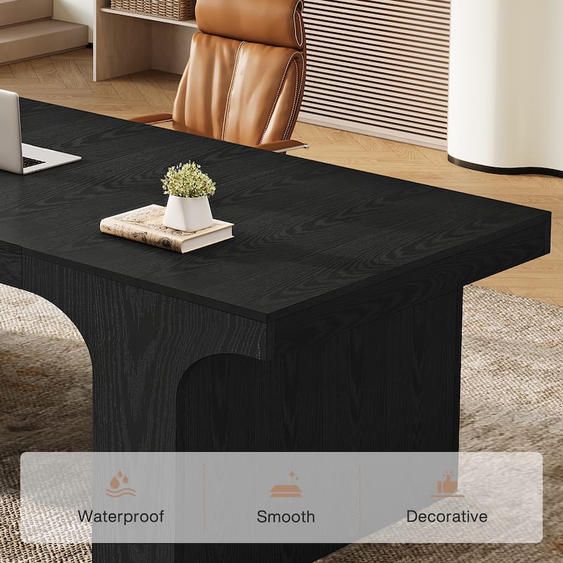 70.87" Executive Office Desk, Large Workspace Computer Desk, Simple Business Writing Table Simple Business for Home Office