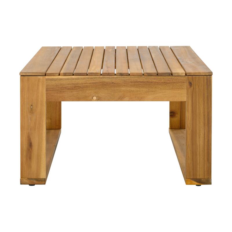 Christopher Knight Home - Lucas Outdoor 5-Piece Acacia Wood Sectional Sofa Set with Cushions