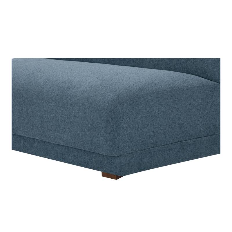NADAAL STUDIOS Solace Left Arm Facing Modular Sofa, Deep Foam & Fiber Cushioning, Plinth Base, Two Toss Cushions, White