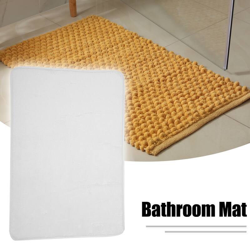 Solid Color Pattern Bathroom Rugs, Polyester Bath Mat, Machine Washable 80x50cm