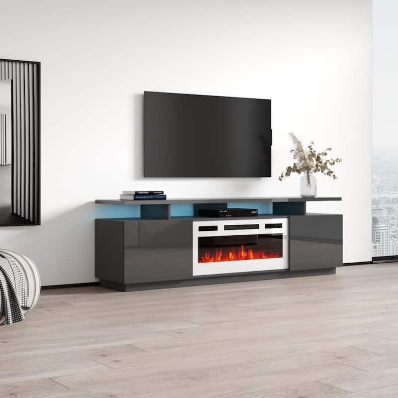 Eva-KWH Modern 71-inch Electric Fireplace TV Stand