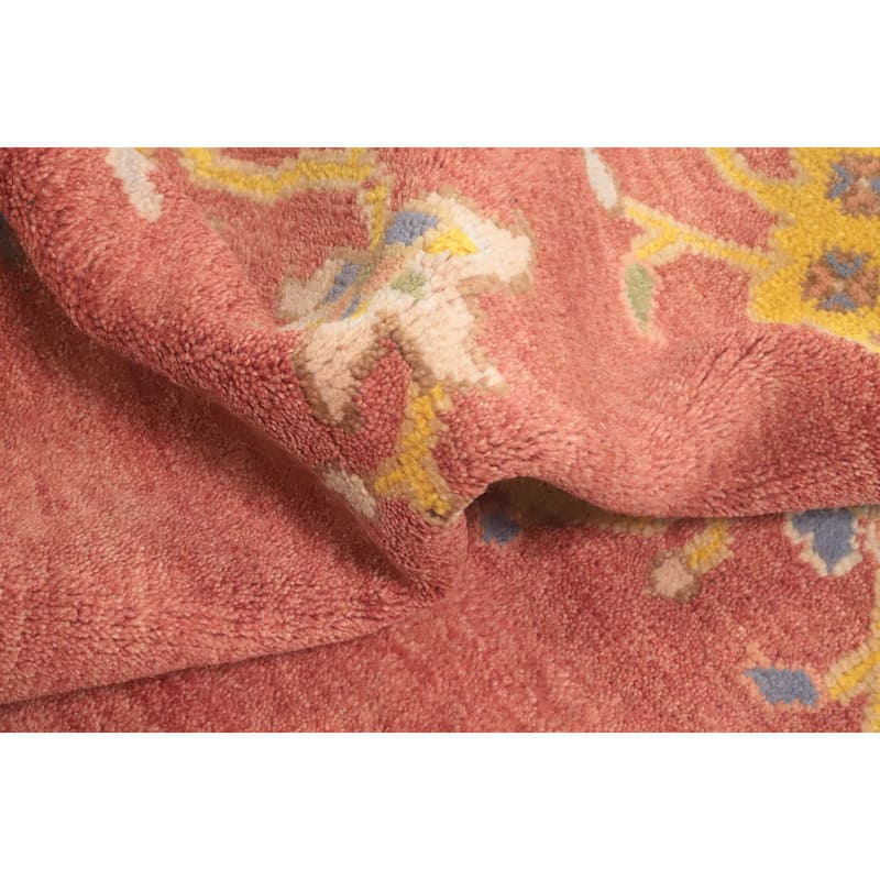 Hand-knotted Traditional Wool Orange Floral Area Rug Oriental Carpet - 5' 10'' X 4' 0''