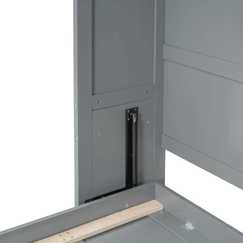 Queen Murphy Bed Cabinet with Dual-Piston Mechanism, No Box Spring