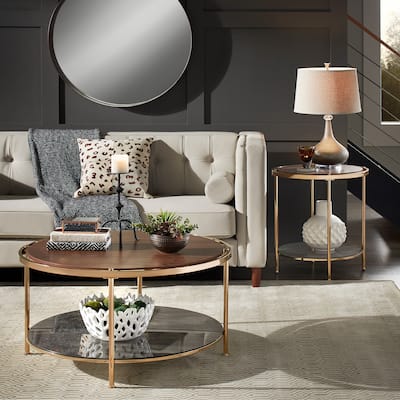 Celsus Champagne Gold Coffee Table Set with Storage by iNSPIRE Q Bold