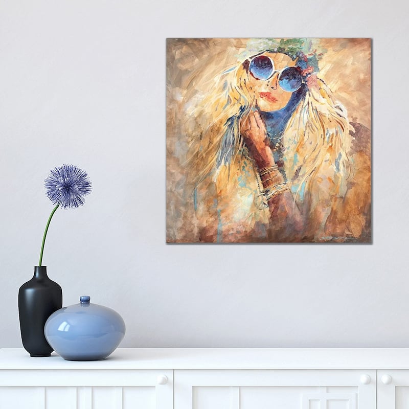 iCanvas "Hippie Girl" by Bill Drysdale Canvas Print - 18x18x1.5