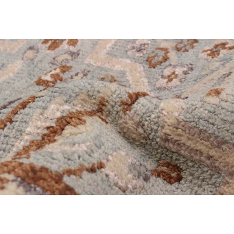 ECARPETGALLERY Hand-knotted Jules Serapi Grey Silk, Wool Rug - 5'3 x 7'5