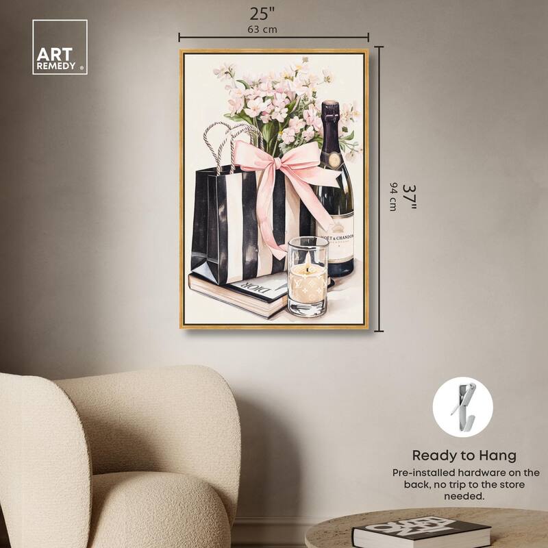 Shopping Bag and Some Drinks Canvas by Art Remedy