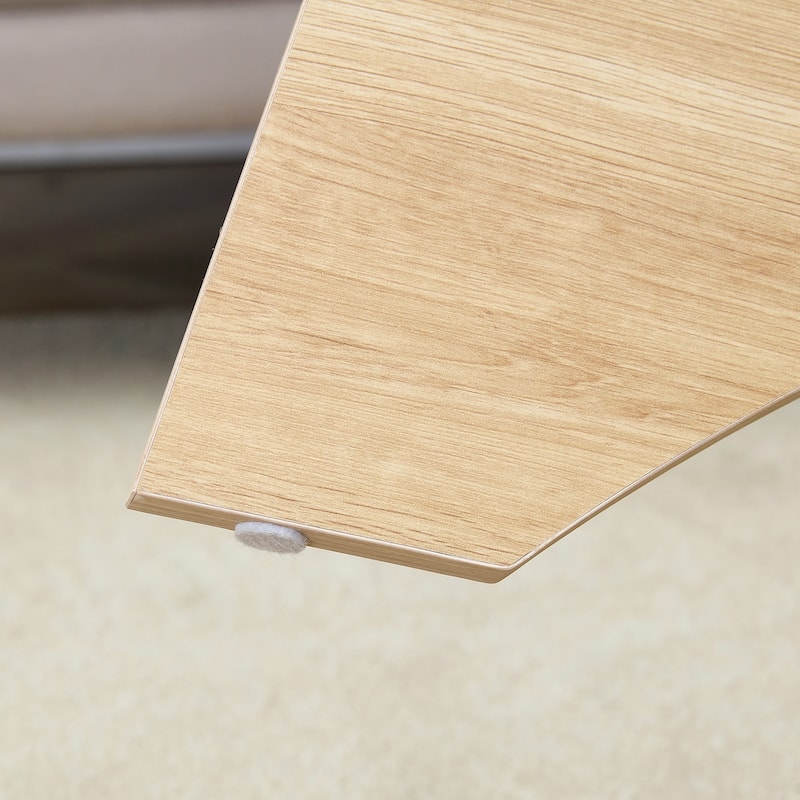 GDFStudio Elowen Tempered Glass Coffee Table with Wood Legs and Multi-Functional Design