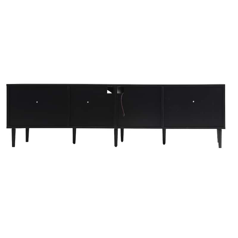 71" TV Stand for TVs Up to 80'', Entertainment Center TV Console Table with Storage, Home Media Console with Rattan Decor