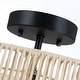 preview thumbnail 11 of 11, Dorn 2-Light Woven Rope Drum Semi-Flush Mount Ceiling Light - 14"W