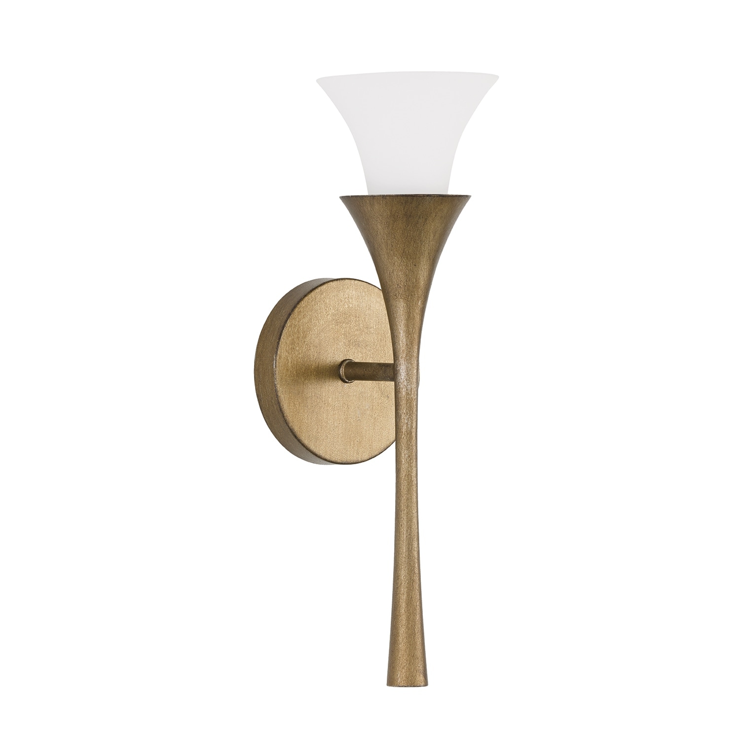 5" W x 16" H 1-Light Sconce in Mystic Luster with Soft White Glass