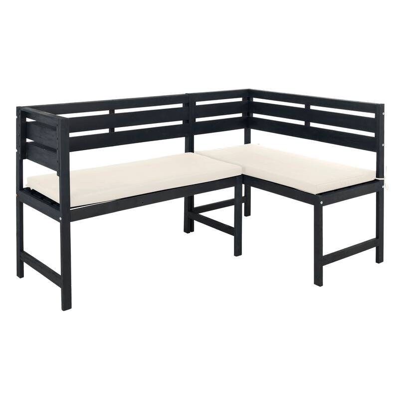 SAFAVIEH Outdoor Kenna 3-Piece Balcony Corner Lounge Set - 39W x 33D x 19H