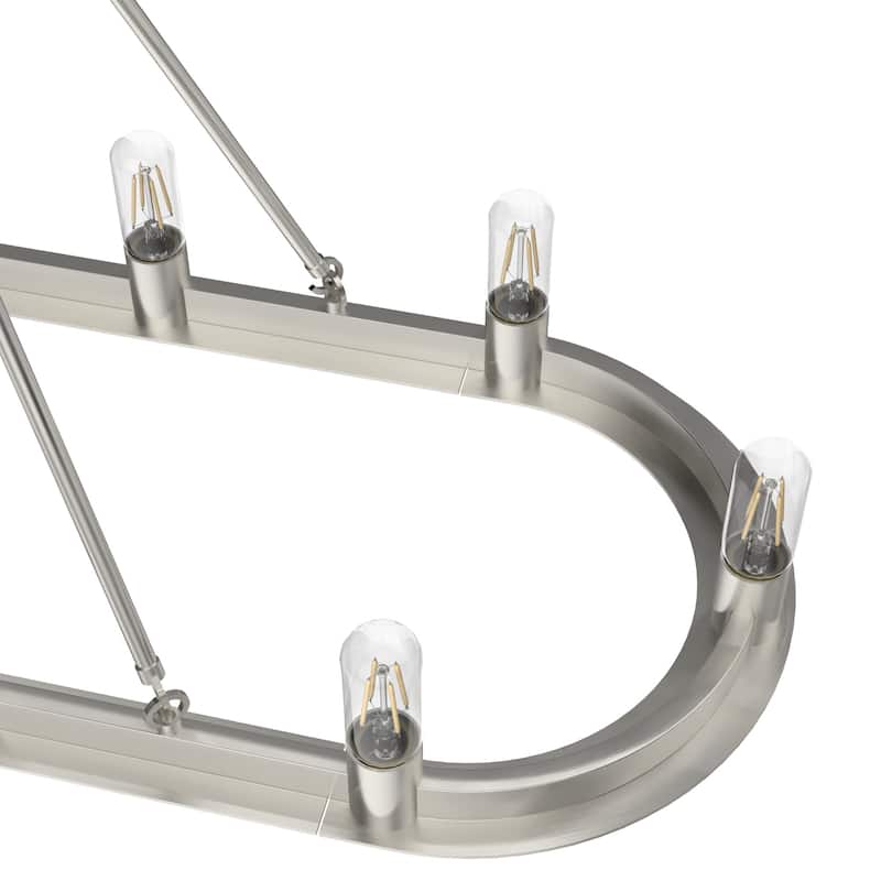 Hunter Saddlewood 10-Light Linear Chandelier - Dining Room, Island - Transitional, Contemporary, Modern Industrial, Farmhouse