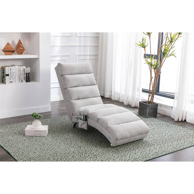 Linen Long Lounger Backrest Adjustable Sofas Ergonomically Massage Chair