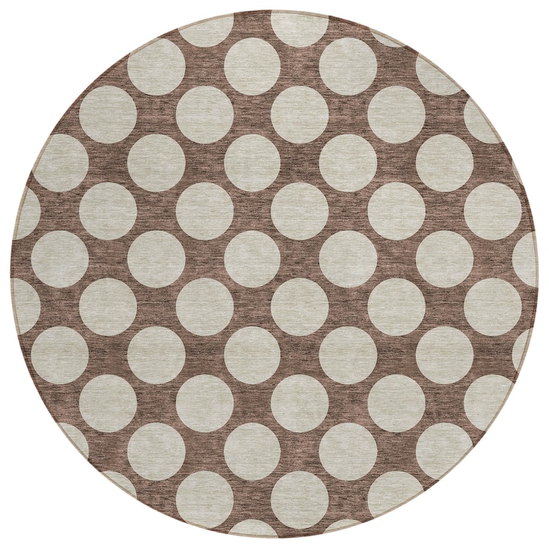 Machine Washable Indoor/ Outdoor Chantille Modern Dots Rug