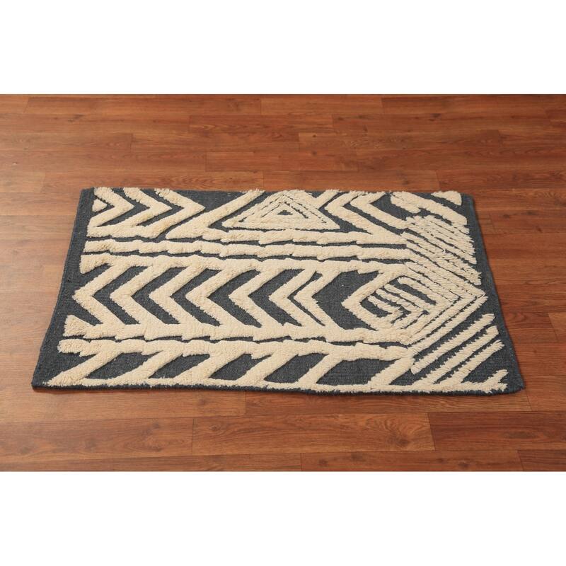 Moroccan Indian Accent Rug Handmade Foyer Multi-Color Wool Carpet - 2'0"x 3'0"