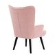 preview thumbnail 30 of 62, Fabric Upholstered Tufted Wingback Living Room Chair With Wooden Legs
