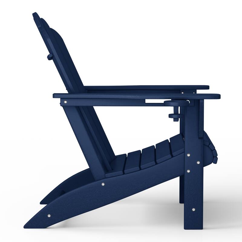 Aderson Outdoor Poly Adirondack Chair with Side Table and Ottoman 5-Piece Set