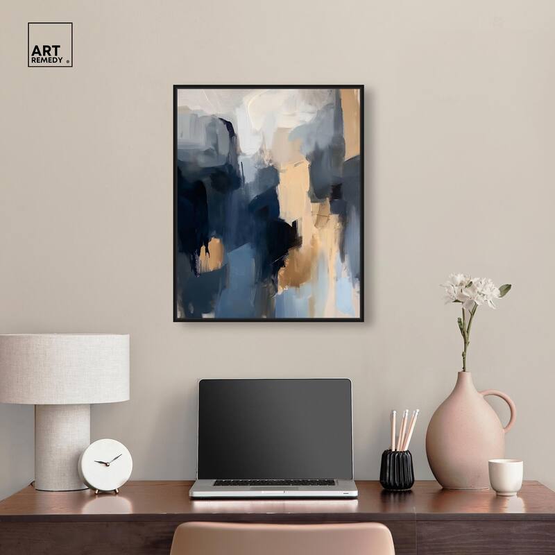 Navy Beige II Canvas by Art Remedy