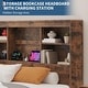 preview thumbnail 5 of 15, Bed Frame with High Storage Bookcase Headboard, 4 Storage Drawers, Built In Charging Station