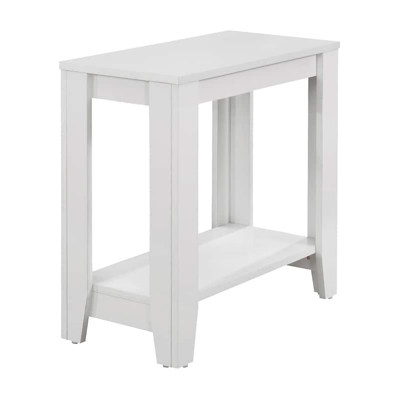 22 Inch End Table with Shelf for Living Room Bedroom or Entryway - 23.75” x 11.75” x 22” - White