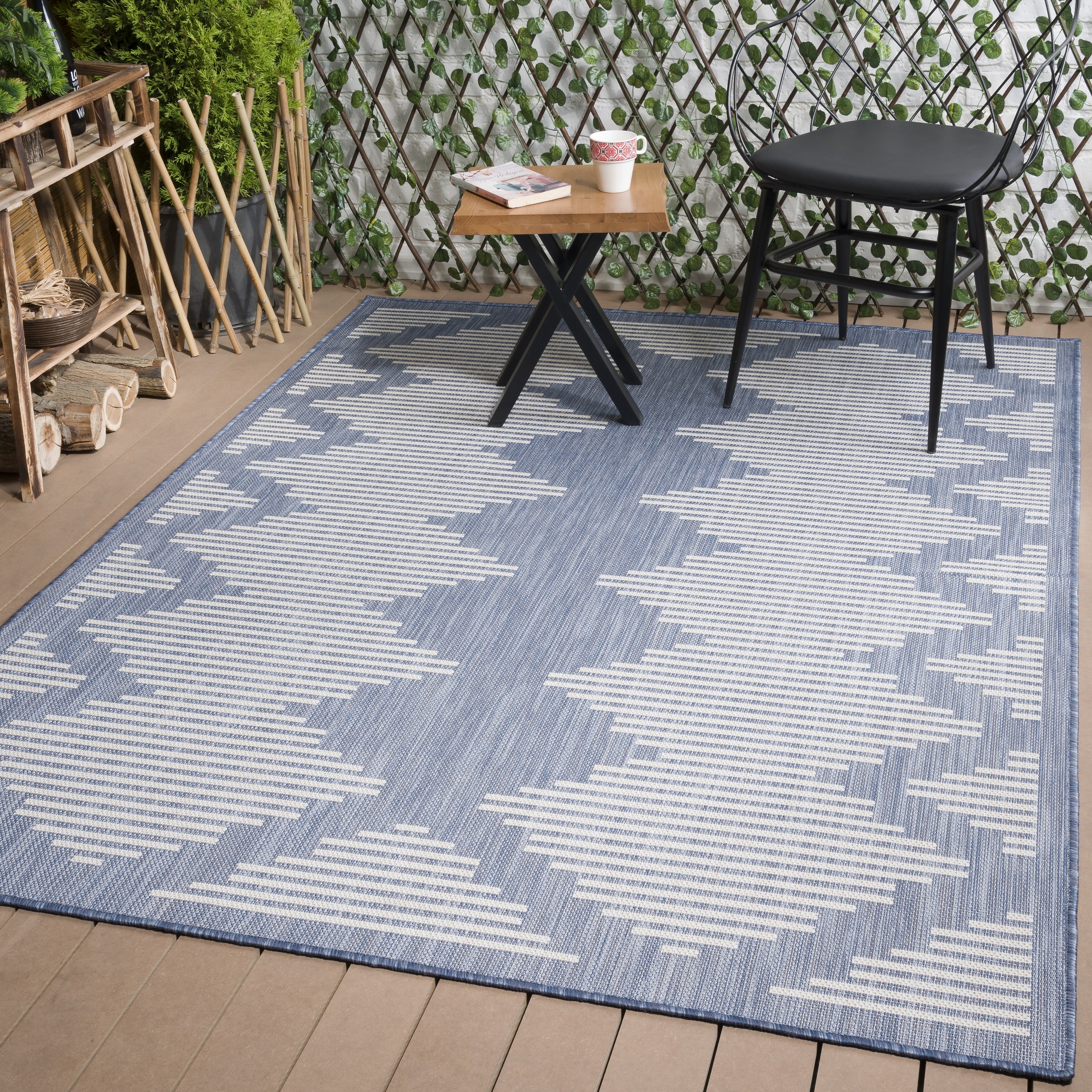 Beverly Rug Waikiki Collection Indoor Outdoor Stripes Area Rug Blue White On Sale Overstock 31772200