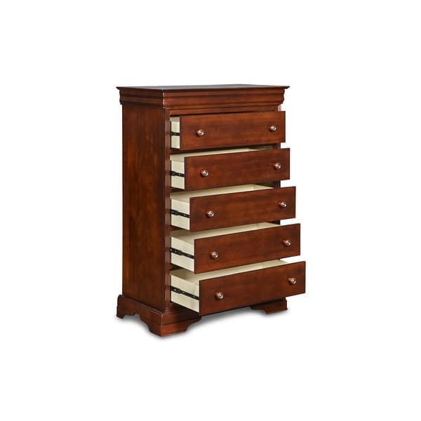 slide 2 of 9, New Classic Furniture Rodgers Bordeaux 5-Drawer Chest with Lift-top