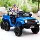 preview thumbnail 3 of 25, 12V Kids Ride-On Car with Remote Control, Ride on Truck with Back Trailer, Spring Suspension, & Seatbelt - Electric Vehicle Light Blue