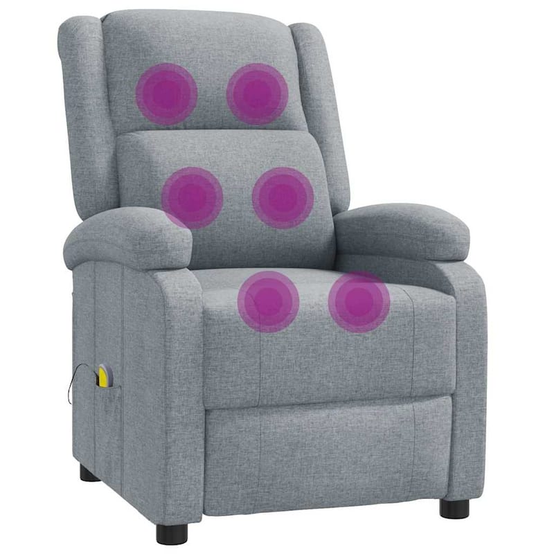 vidaXL Massage Chair Light Gray Fabric - 71 x 92 x 96 cm