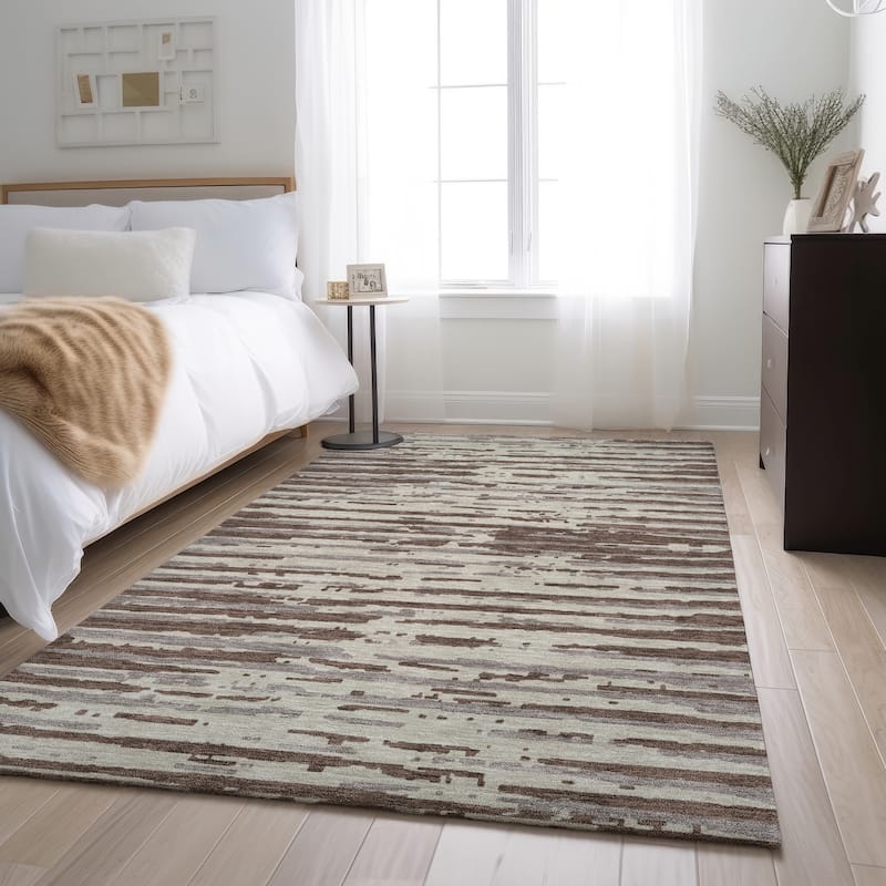 Premium Washable Super Soft Modern Scratches Mayfield Rug - Brown - 3' x 5'