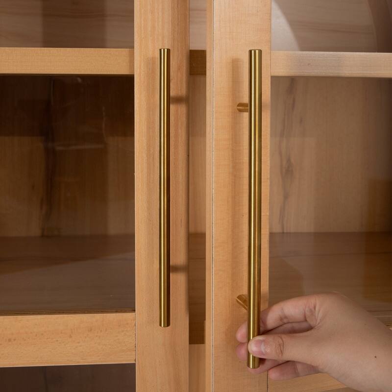 71" Tall Arched Kitchen Pantry Cabinet with Adjustable Shelves and Hidden Drawer for Stylish Storage Solutions