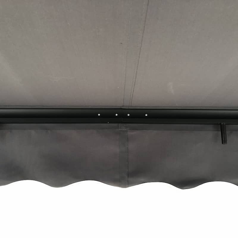 ALEKO Black Frame Retractable Home Patio Canopy Awning 13 x 10 ft Grey