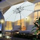 Ainfox 10ft Patio Umbrella with Lights Outdoor Solar Umbrella - White