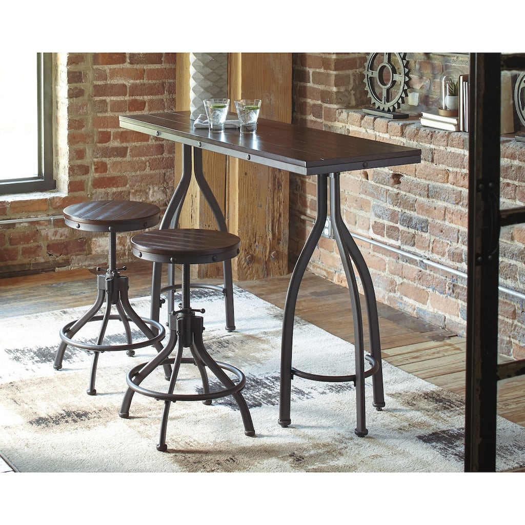 Signature Design by Ashley Bambadjan Counter Height Table and Bar Stools 3-piece Set
