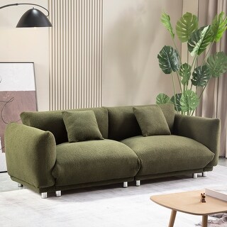 Soft Bread Shaped Loveseat Sofa Flannelette Reclining Sofa With 2