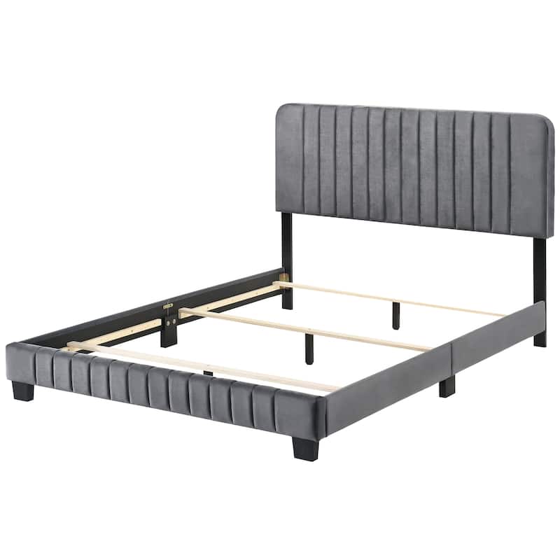 Gray Queen Bed with Contemporary Style, Sleek Finish and Spacious Frame for Comfortable and Elegant Bedroom Retreats