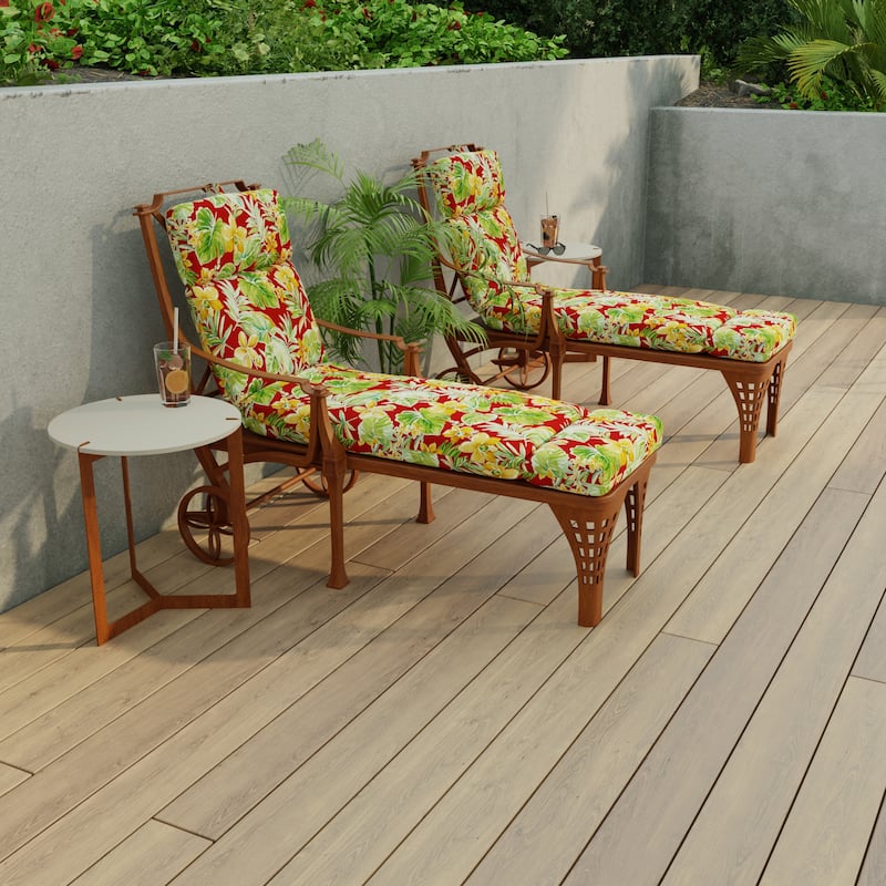 72" x 22" Outdoor Chaise Lounge Cushion with Ties and Loop - 72'' L x 22'' W x 3.5'' H