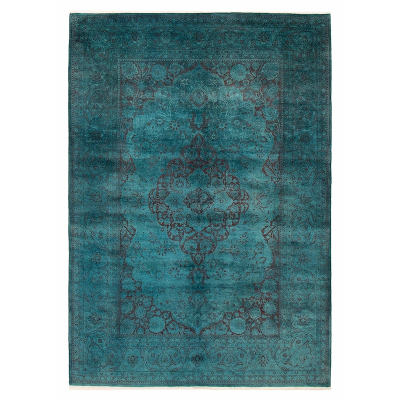 ECARPETGALLERY Hand-knotted Vibrance Turquoise Wool Rug - 6'1 x 8'9 - Turquoise - 6'1 x 8'9