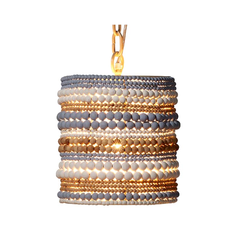 Jamie Young Strand 1-Light Wood Beaded Pendant