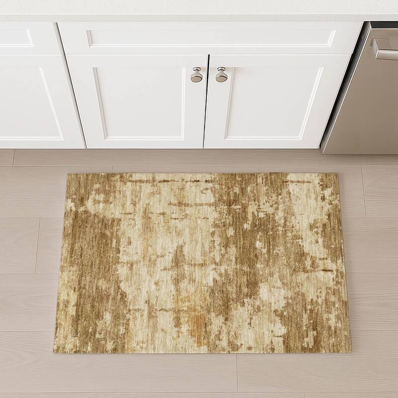 Machine Washable Indoor/ Outdoor Crouppen Modern Chantille Rug