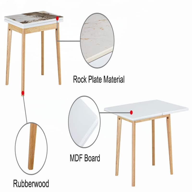 sintered stone tabletop with wooden legs