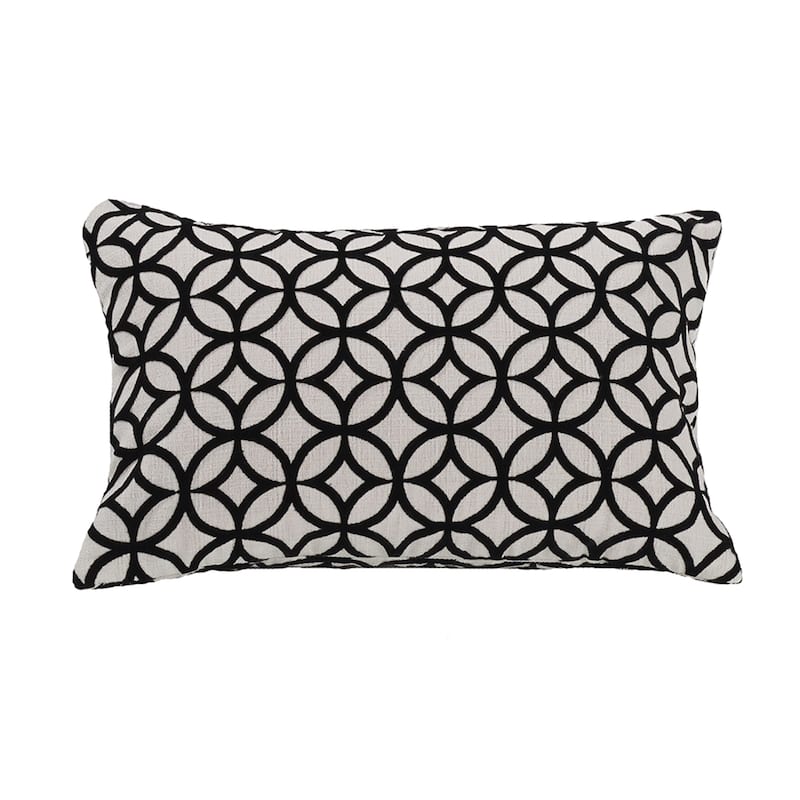 HiEnd Accents Augusta Cut Velvet Lumbar Pillow, 10"x16"