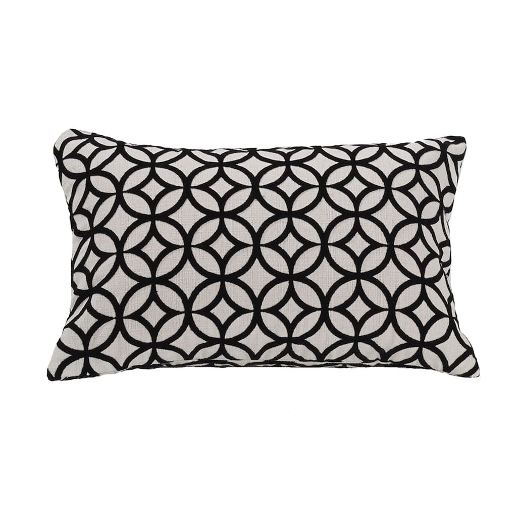 HiEnd Accents Augusta Cut Velvet Lumbar Pillow, 10"x16"