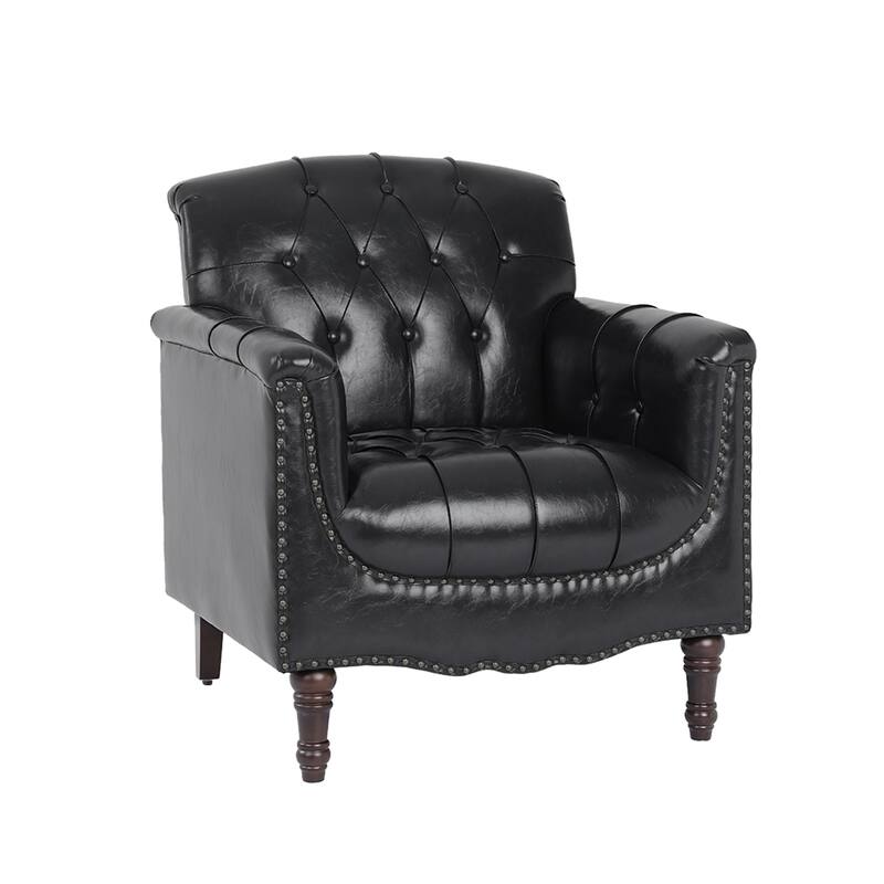 31" W Tufted Vegan Leather Accent Chairs for Living Room Set of 2