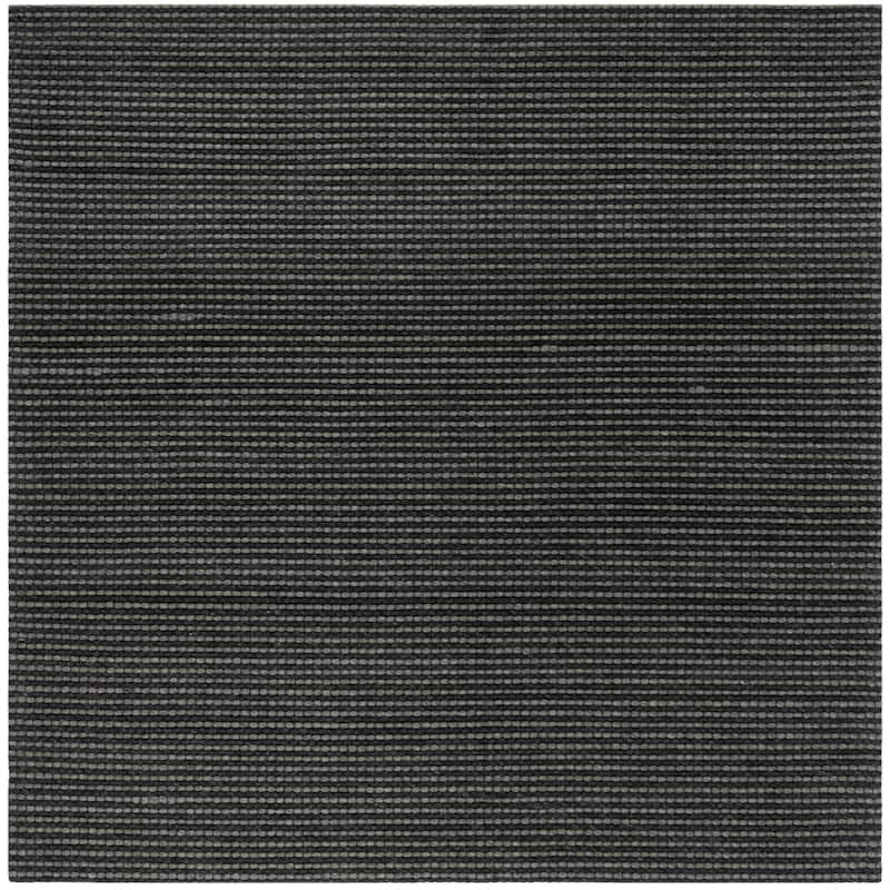 SAFAVIEH Handmade Natura Refiqe Wool Rug - 6' Square - Grey/Black - Square