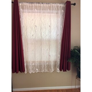 Shop White Ivory 56 Inch X 63 Inch Knit Lace Bird Motif