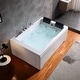 preview thumbnail 8 of 10, 71 in. x 47 in. Alcove Whirlpool Bathtub Hydrotherapy Jetted SPA Bath in White