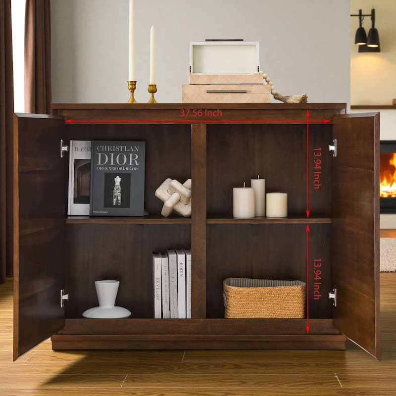 Modern Wood Grain Buffet Sideboard with 2 Outlet Holes, Storage Cabinet for Kitchen, Dining Room, Entryway