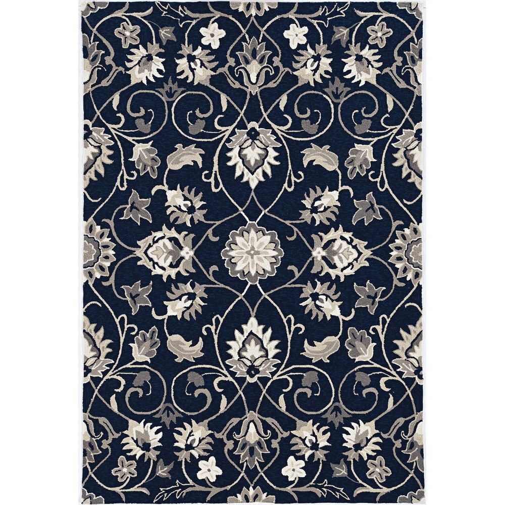 Domani Trails Contemporary Scrolls Hand-Woven Indoor / Outdoor Rug