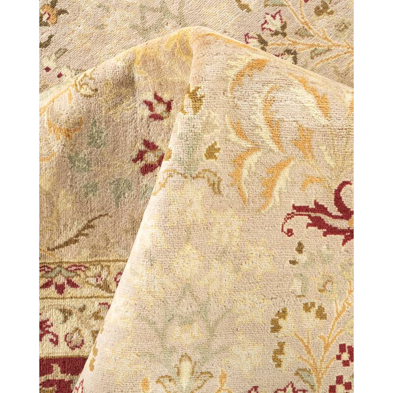 Overton Hand Knotted Wool Vintage Inspired Traditional Mogul Beige Area Rug - 9 x 12